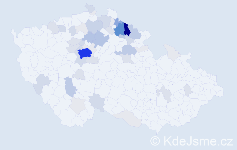 Příjmení: 'Mejsnarová', počet výskytů 221 v celé ČR