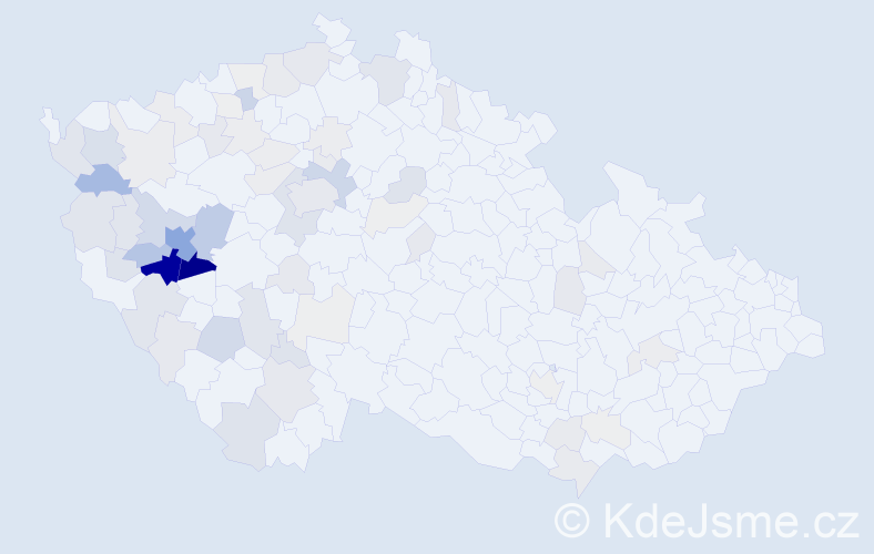 Příjmení: 'Přibáň', počet výskytů 261 v celé ČR