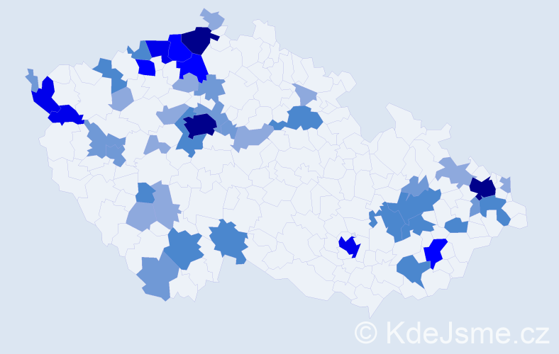 Příjmení: 'Ďurčová', počet výskytů 122 v celé ČR