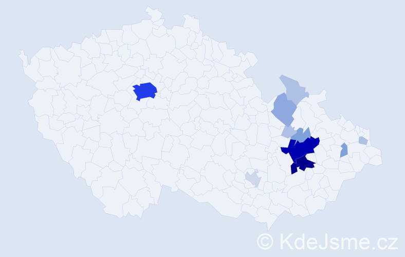 Příjmení: 'Mohaplová', počet výskytů 57 v celé ČR