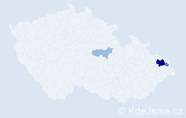 Příjmení: 'Babralová', počet výskytů 8 v celé ČR