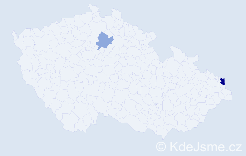 Příjmení: 'Kanclerz', počet výskytů 5 v celé ČR