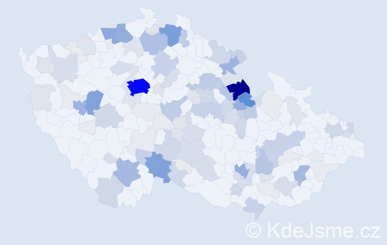 Příjmení: 'Kotyza', počet výskytů 480 v celé ČR