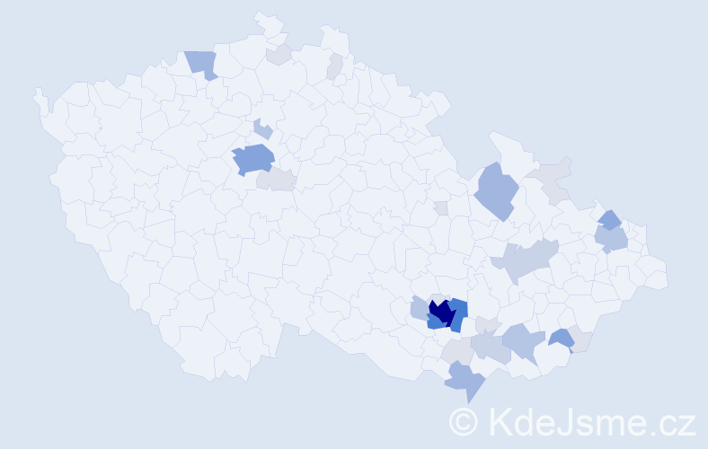 Příjmení: 'Kepák', počet výskytů 92 v celé ČR