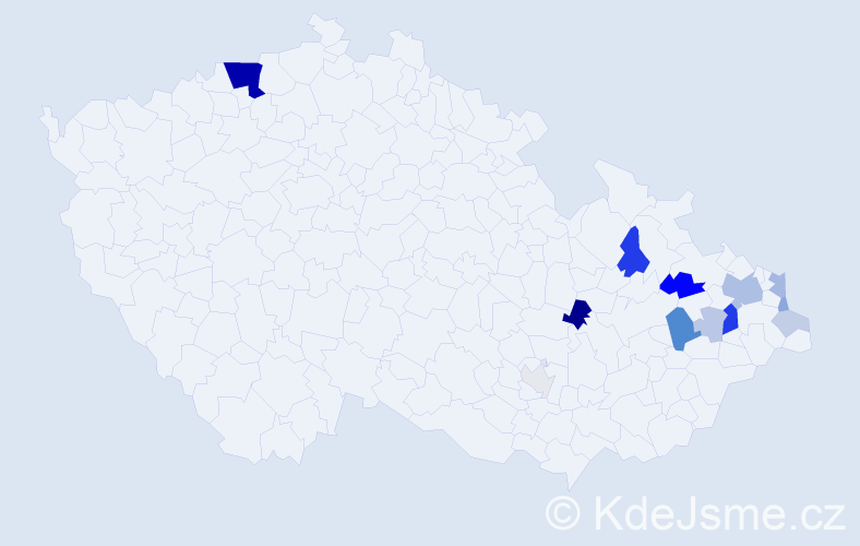 Příjmení: 'Bittala', počet výskytů 40 v celé ČR