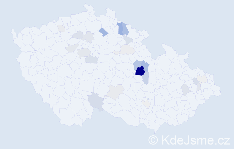 Příjmení: 'Tmejová', počet výskytů 69 v celé ČR
