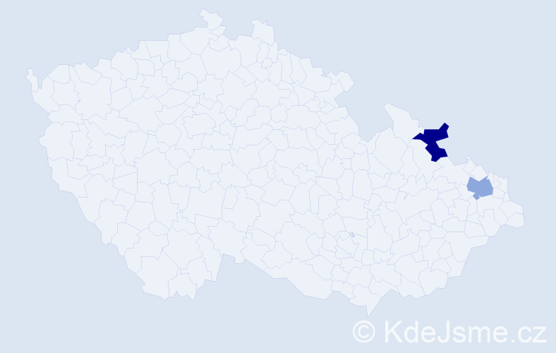 Příjmení: 'Kiculis', počet výskytů 4 v celé ČR
