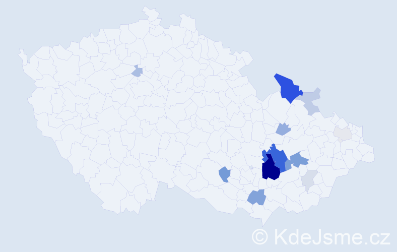 Příjmení: 'Frgálová', počet výskytů 42 v celé ČR