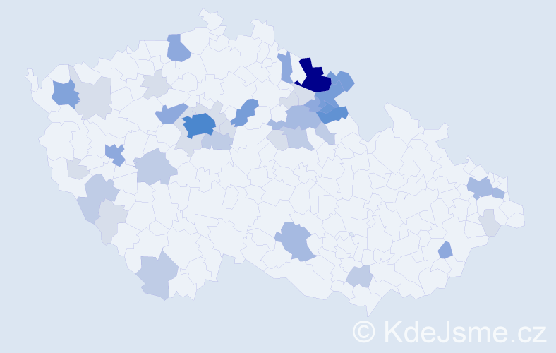 Příjmení: 'Ševcová', počet výskytů 129 v celé ČR