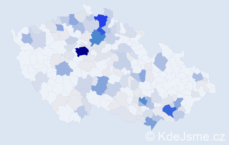 Příjmení: 'Maděra', počet výskytů 572 v celé ČR
