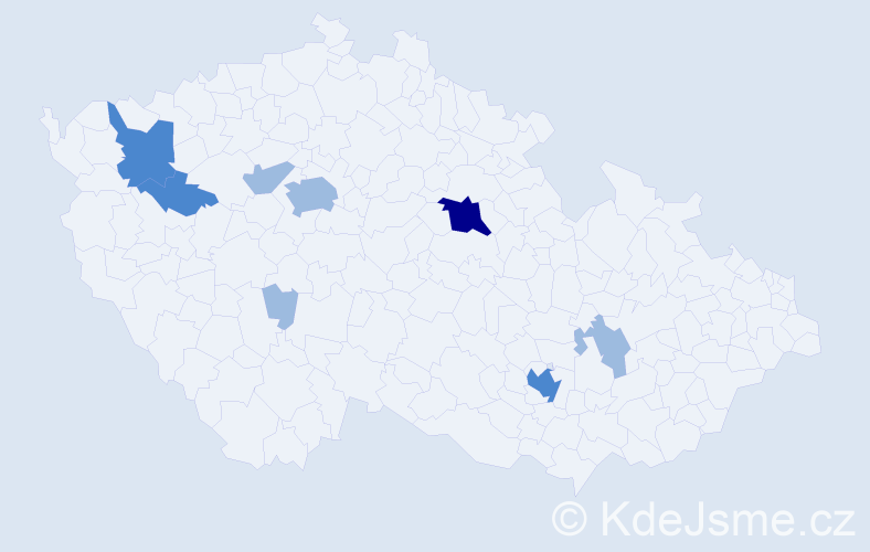Příjmení: 'Pyták', počet výskytů 14 v celé ČR