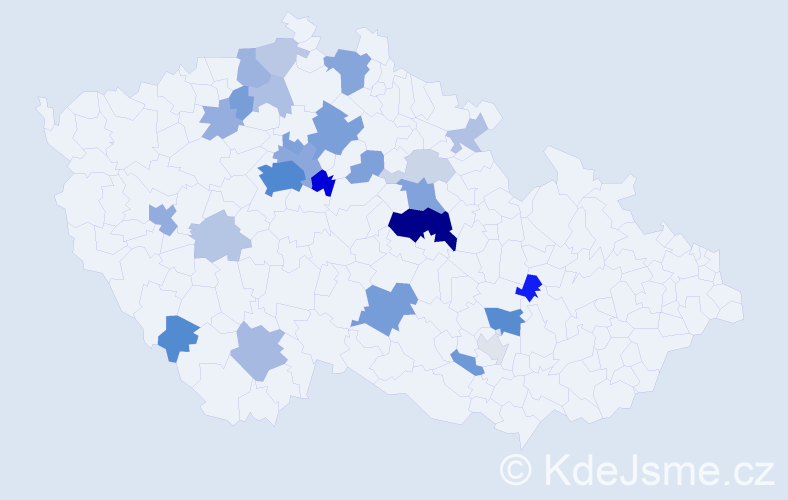 Příjmení: 'Habor', počet výskytů 87 v celé ČR