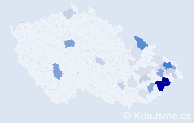 Příjmení: 'Kysučan', počet výskytů 112 v celé ČR