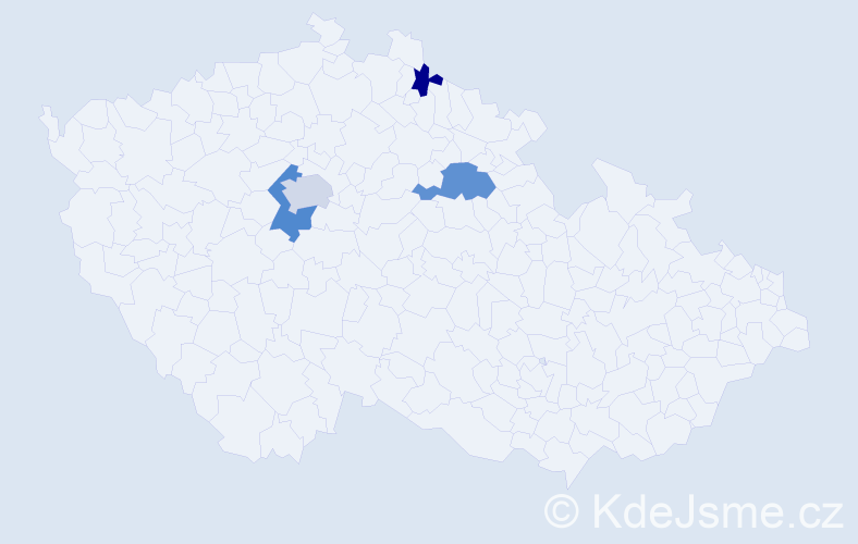Příjmení: 'Pradlerová', počet výskytů 7 v celé ČR