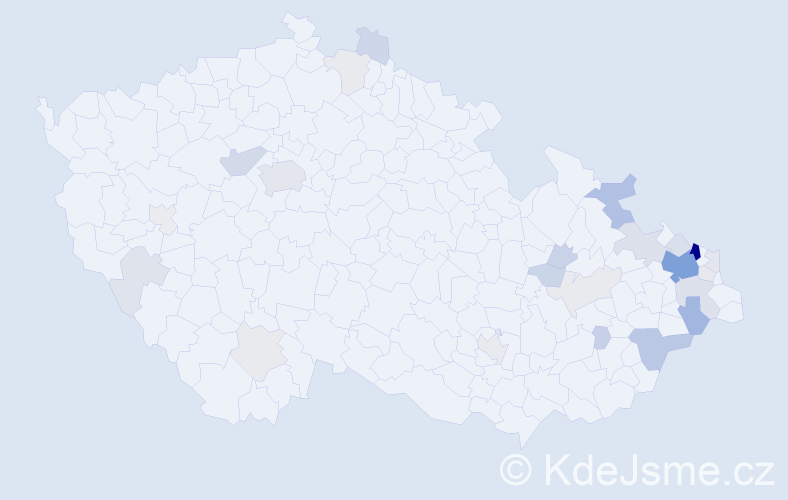 Příjmení: 'Sivek', počet výskytů 86 v celé ČR