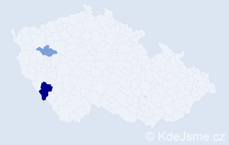 Příjmení: 'Kohlbeková', počet výskytů 5 v celé ČR