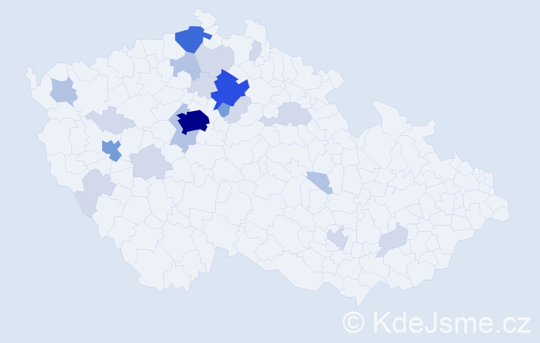 Příjmení: 'Došlá', počet výskytů 63 v celé ČR