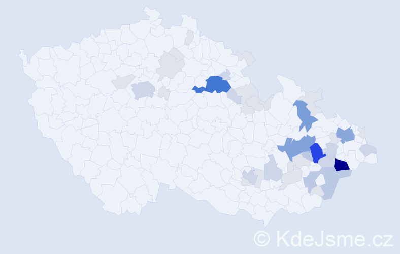 Příjmení: 'Andrysová', počet výskytů 127 v celé ČR