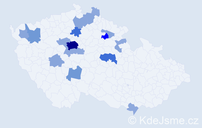 Příjmení: 'Hruš', počet výskytů 51 v celé ČR