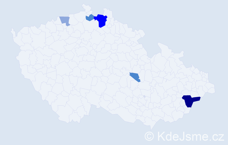 Příjmení: 'Teleky', počet výskytů 14 v celé ČR