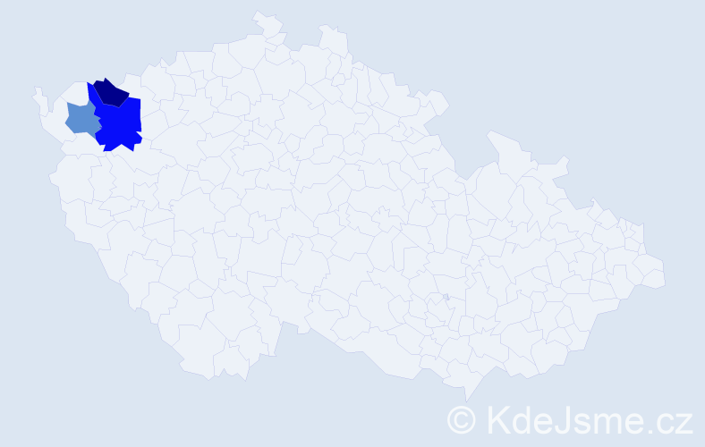 Příjmení: 'Czingelová', počet výskytů 4 v celé ČR