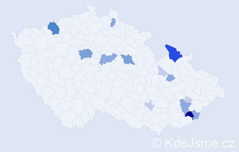 Příjmení: 'Latináková', počet výskytů 44 v celé ČR