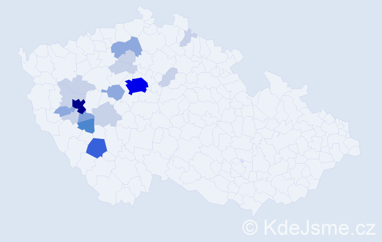 Příjmení: 'Tafatová', počet výskytů 56 v celé ČR