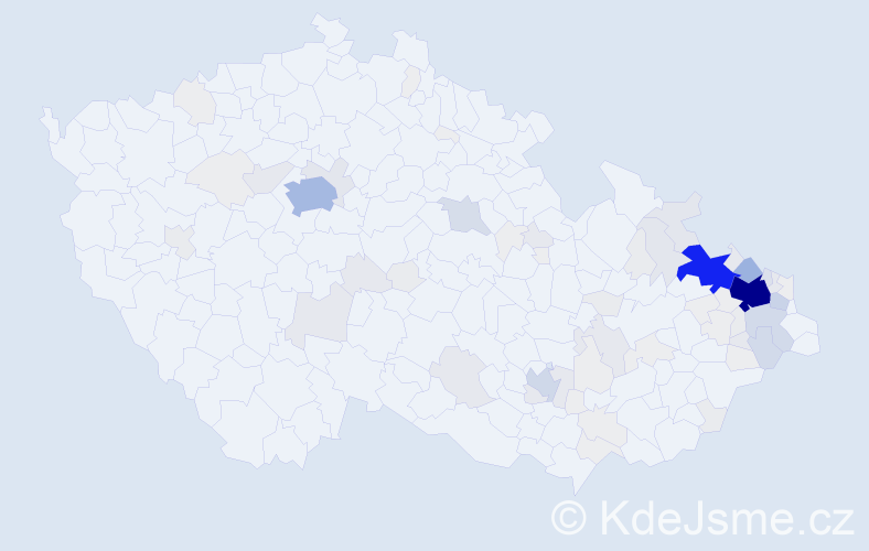 Příjmení: 'Holušová', počet výskytů 433 v celé ČR