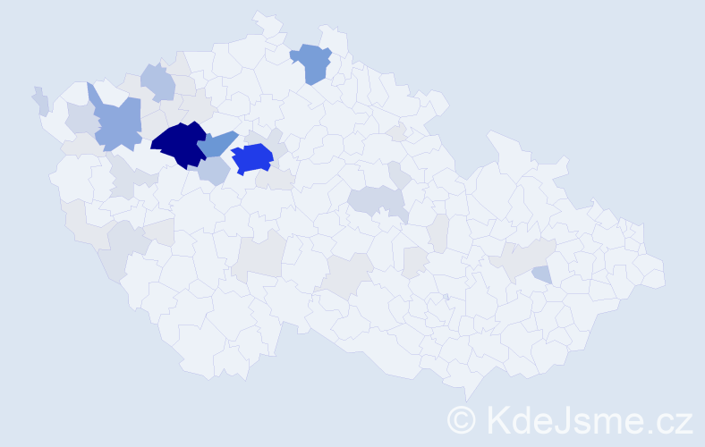 Příjmení: 'Melč', počet výskytů 170 v celé ČR