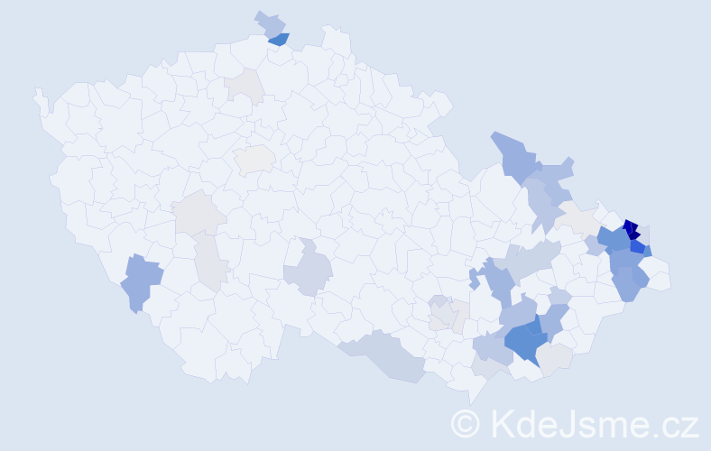 Příjmení: 'Bernatík', počet výskytů 271 v celé ČR