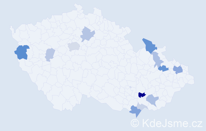 Příjmení: 'Cabala', počet výskytů 35 v celé ČR