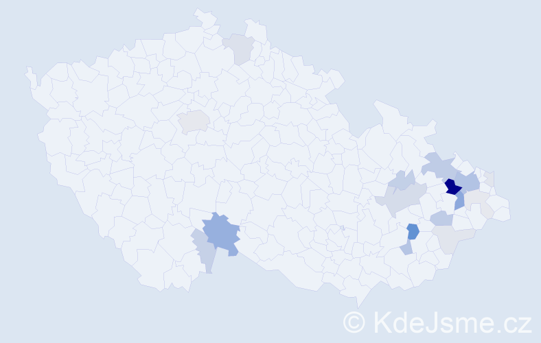 Příjmení: 'Bzonková', počet výskytů 61 v celé ČR