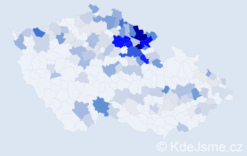 Příjmení: 'Viková', počet výskytů 526 v celé ČR