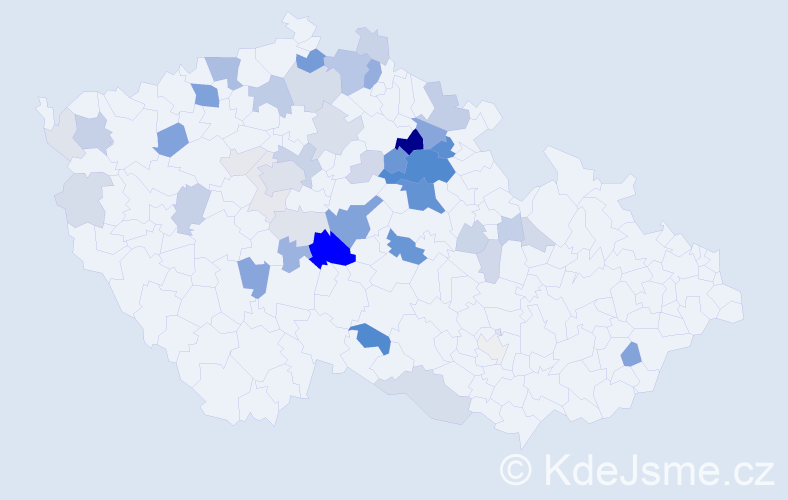 Příjmení: 'Brzek', počet výskytů 166 v celé ČR