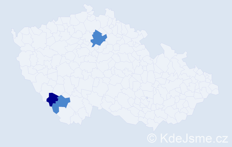 Příjmení: 'Lahovec', počet výskytů 5 v celé ČR