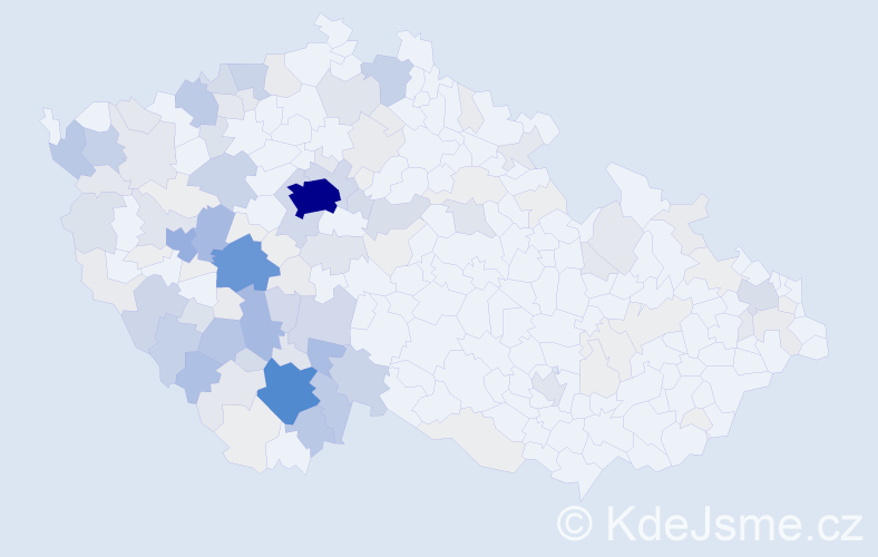 Příjmení: 'Vondrášek', počet výskytů 642 v celé ČR