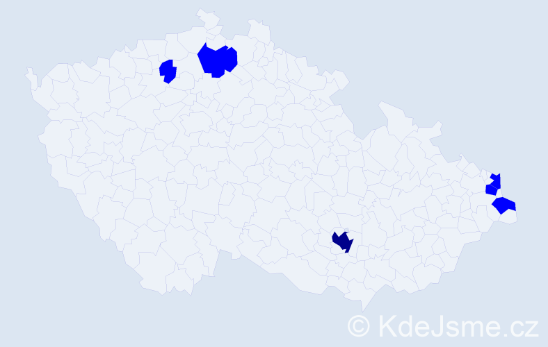 Příjmení: 'Messerschmidt', počet výskytů 7 v celé ČR