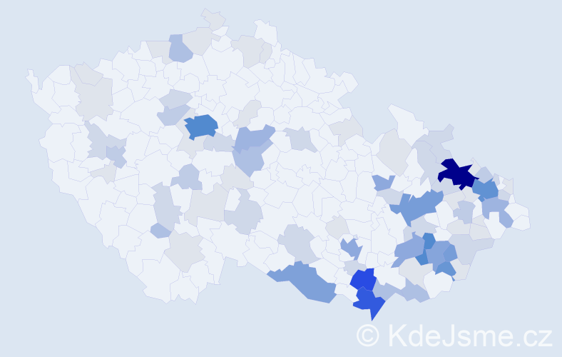 Příjmení: 'Machovská', počet výskytů 285 v celé ČR