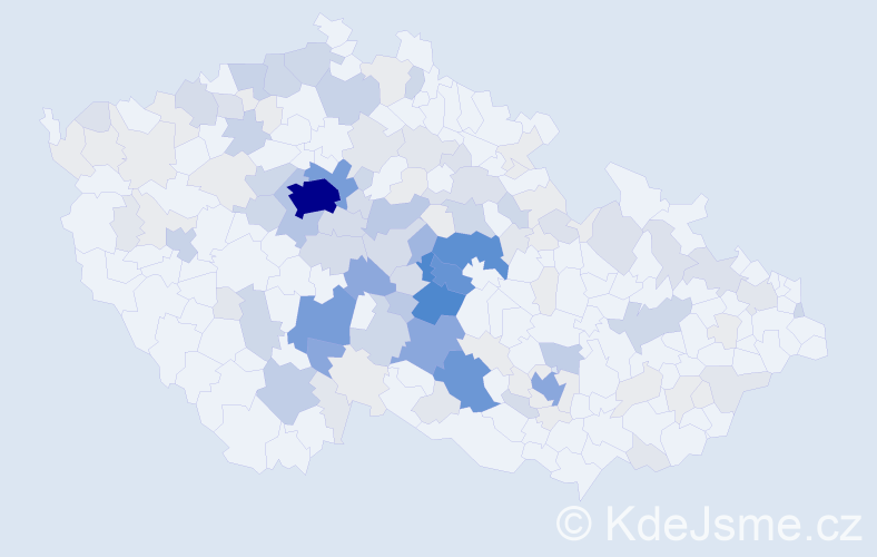 Příjmení: 'Semrád', počet výskytů 536 v celé ČR
