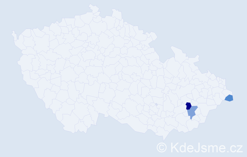 Příjmení: 'Podlez', počet výskytů 5 v celé ČR