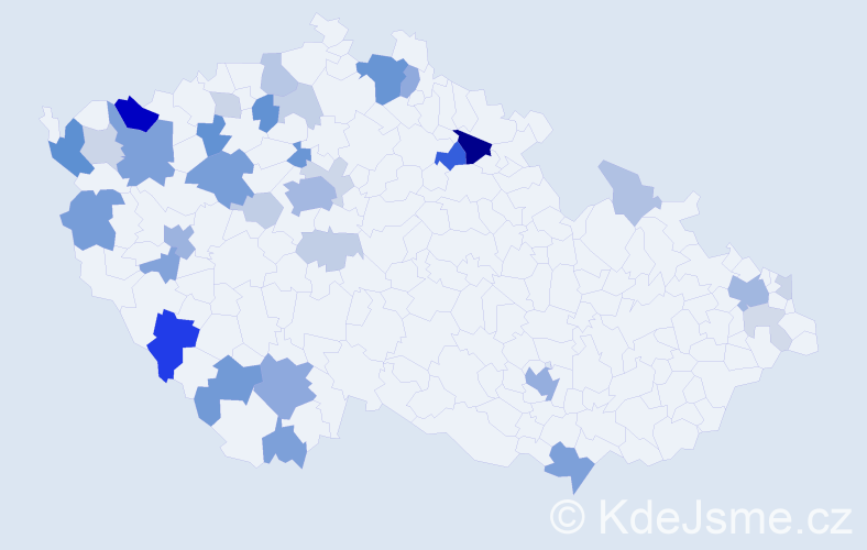 Příjmení: 'Barth', počet výskytů 102 v celé ČR