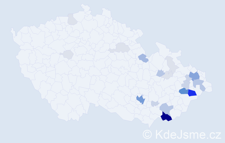 Příjmení: 'Koryčanská', počet výskytů 93 v celé ČR