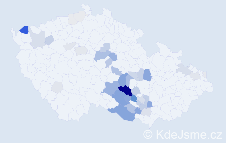 Příjmení: 'Kejda', počet výskytů 162 v celé ČR