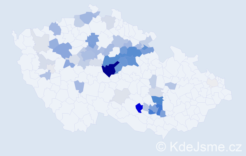 Příjmení: 'Černohlávek', počet výskytů 206 v celé ČR