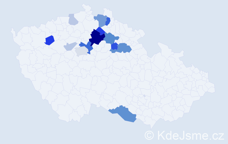 Příjmení: 'Bacovský', počet výskytů 35 v celé ČR