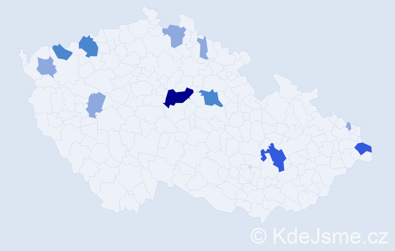 Příjmení: 'Pidaničová', počet výskytů 22 v celé ČR