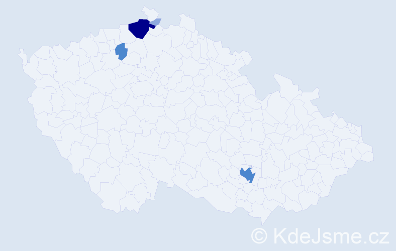 Příjmení: 'Kynlová', počet výskytů 10 v celé ČR