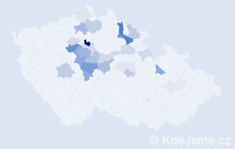 Příjmení: 'Zvelebil', počet výskytů 139 v celé ČR