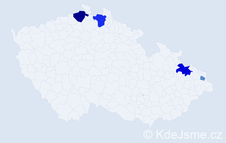 Příjmení: 'Szrajberová', počet výskytů 7 v celé ČR
