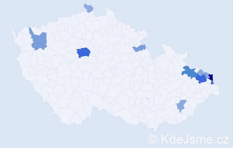 Příjmení: 'Bochenek', počet výskytů 32 v celé ČR